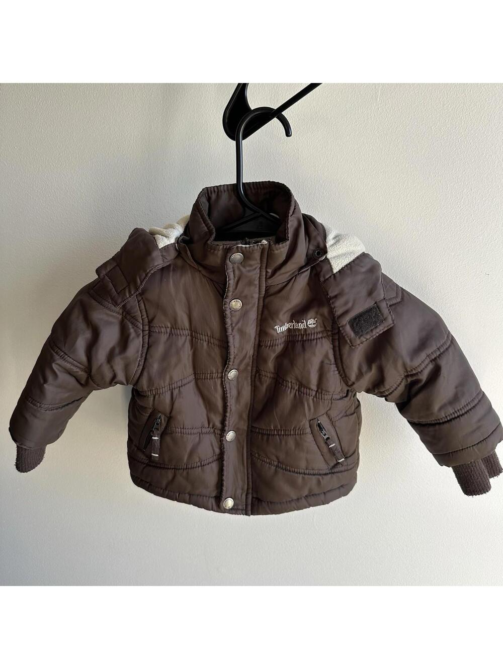Timberland Brown Insulated Hooded Puffer Winter Jacket Unisex 12 Months